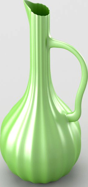 Shiny decorative jar in green tones 3D Model