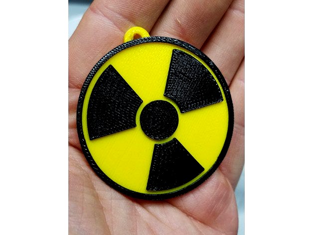 Radiation Warning Symbol (Trefoil) Keychain by dsteffens00