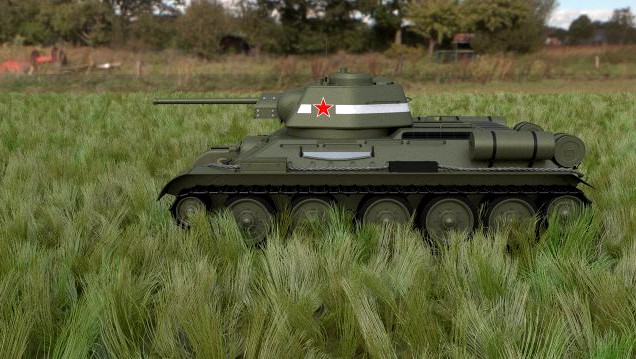T34-76 Tank HDRI 3D Model