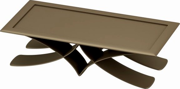 Brown table in metal 3D Model
