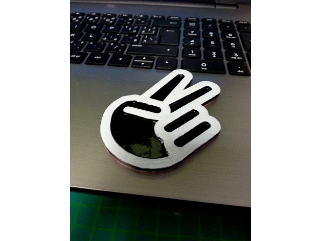 Chopped fingers (MCM) universal car badge by Justy_guy