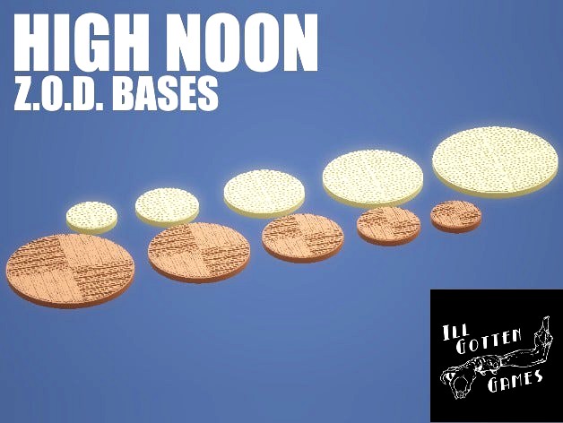 Z.O.D. High Noon Theme Bases (28mm/Heroic scale) by dutchmogul