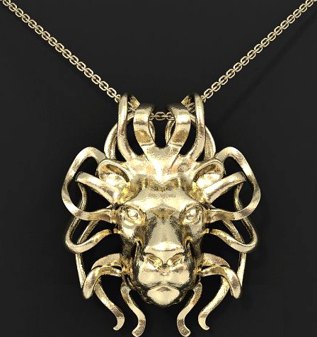 Leo Zodiac Pendant 3D Model