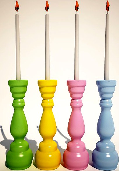 Candle Holder Pastel Fusil 16cm Assorted 3D Model