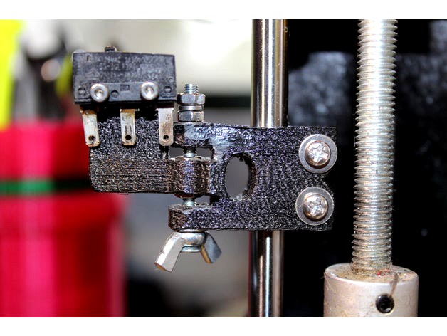 Adjustable Z End Stop for Prusa Mendel by Stroodies