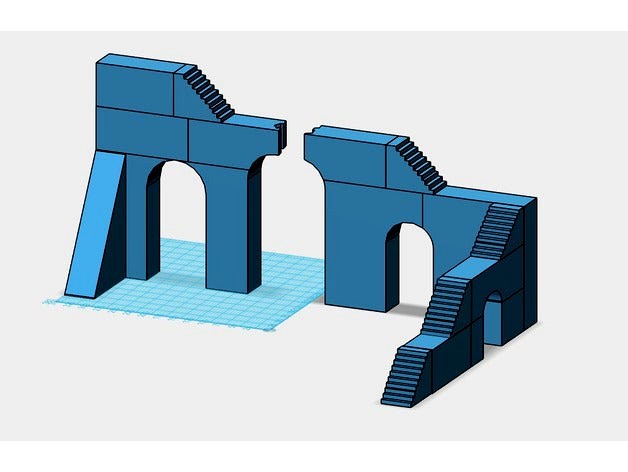 28 mm warhammer scale - big bridge / stairs - Khazad dûm dwarf bridge by frederique555