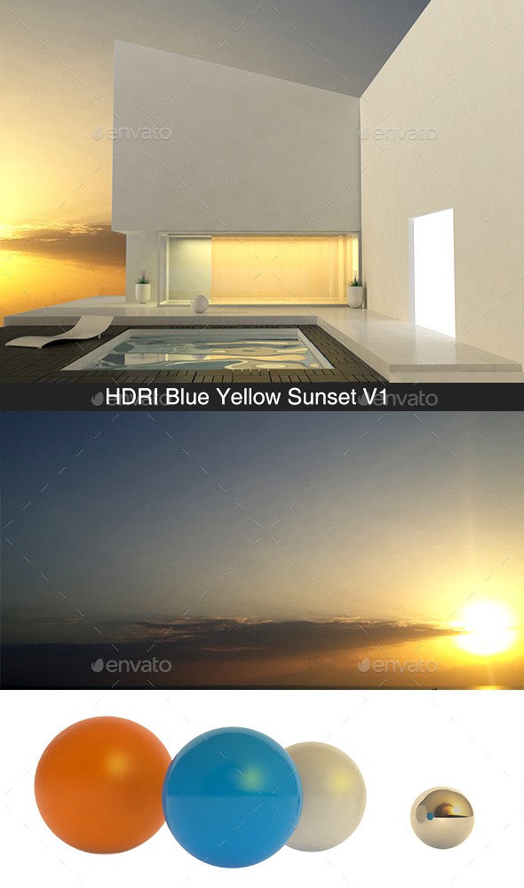 Blue Yellow Sunset V1