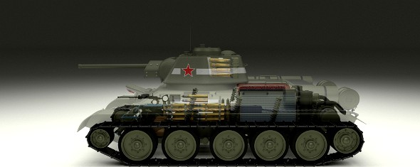 T-34/76 Interior/Engine Bay Full Camo