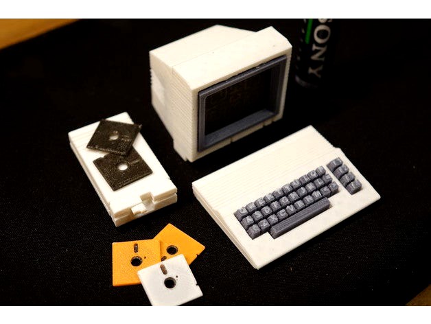 Tiny Commodore C64C, dual head keyboard letter print etc. by TomasKruger