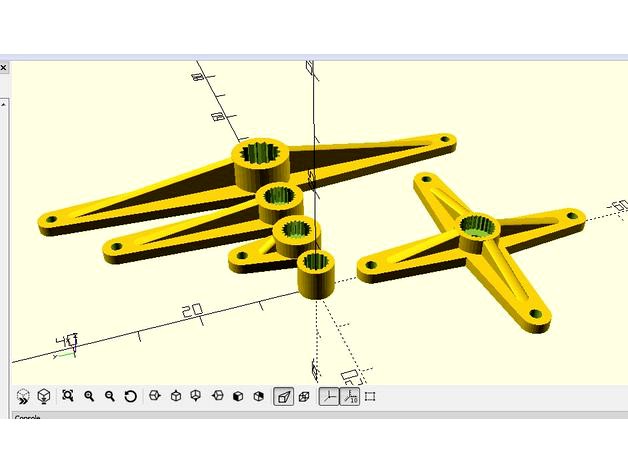 Parametric Servo Horns & arms Hitec & Futaba Actobotics Tetrix by oregondesign