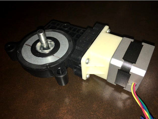 NEMA17 to 70:1 automotive worm Adapter by jphnny4