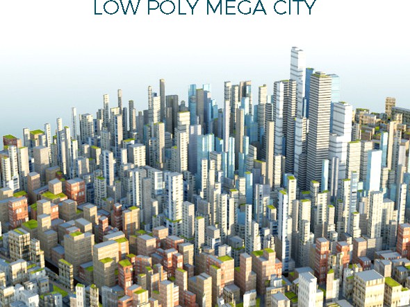 Low Poly Mega City With Textures