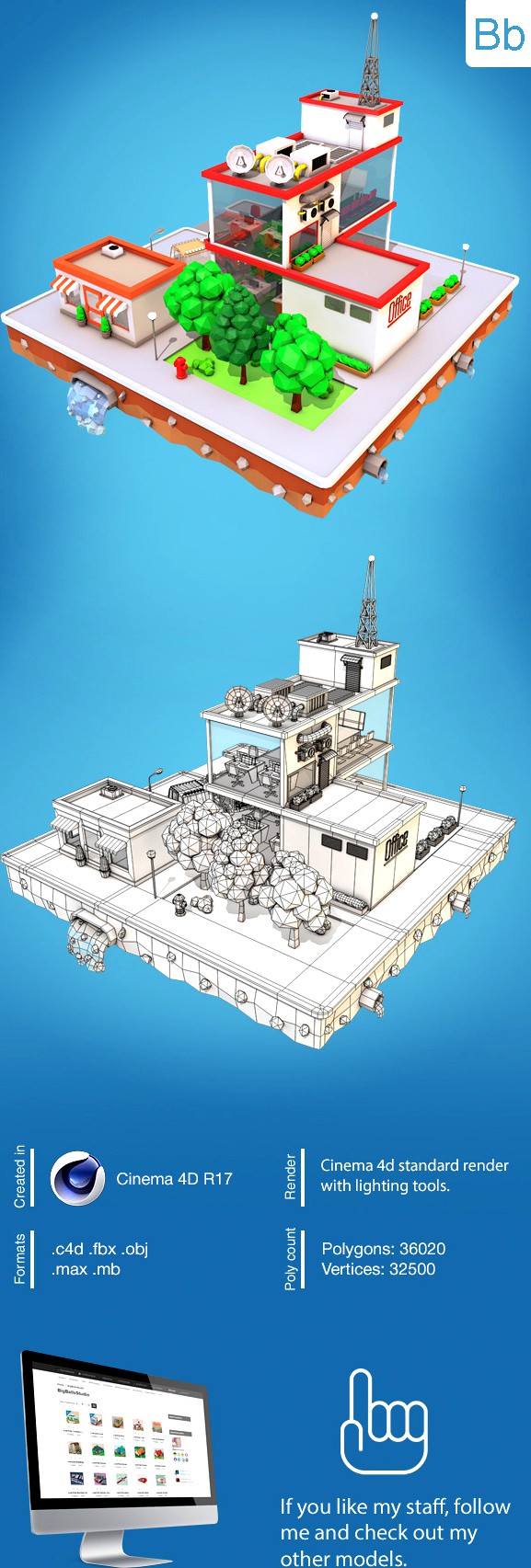 Low Poly City Block5