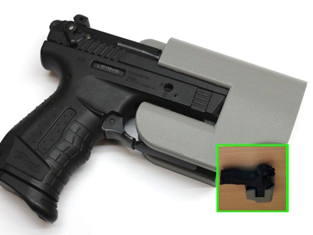 Under table mounting plate for Walther P22 9mm P.A.K. pistol by SRCDcenter