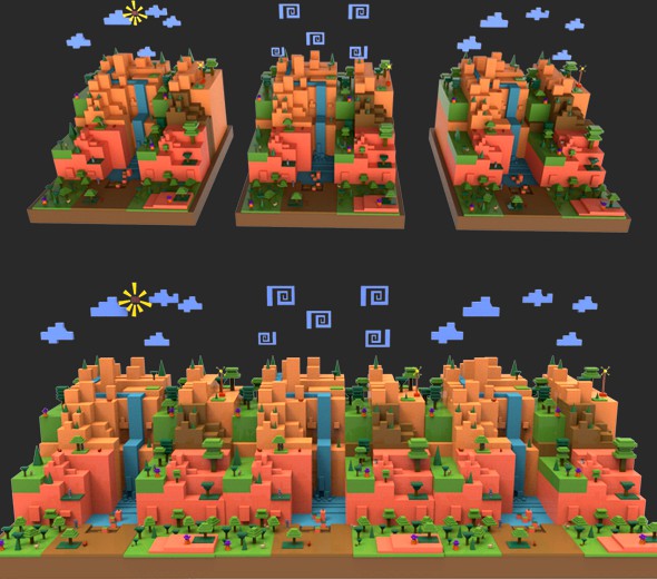 Game Cubee World Environment and Character