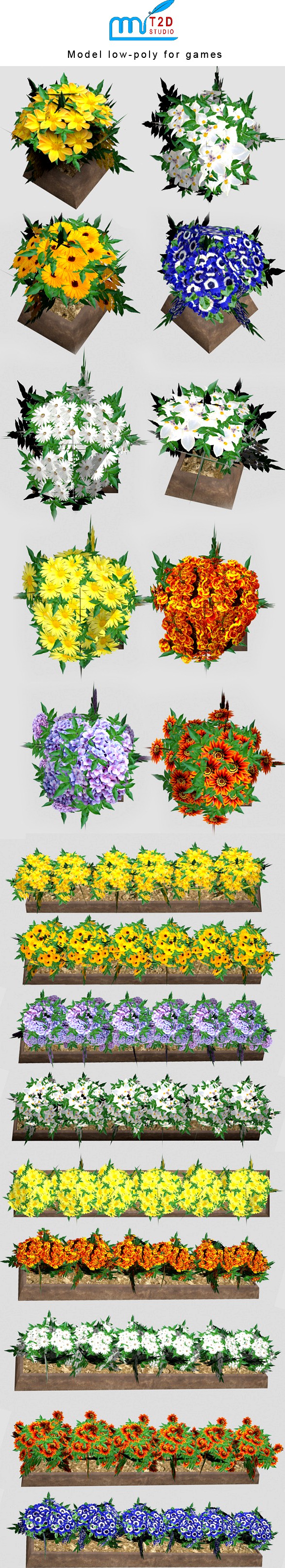 flower low-poly