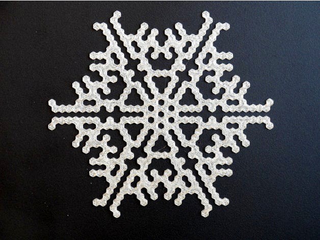 Cellular automaton BlocksCAD snowflake generator by arpruss