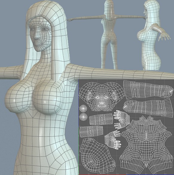 Female Medium Polygon Base Mesh