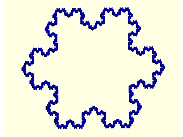 Koch snowflake in BlocksCAD by arpruss