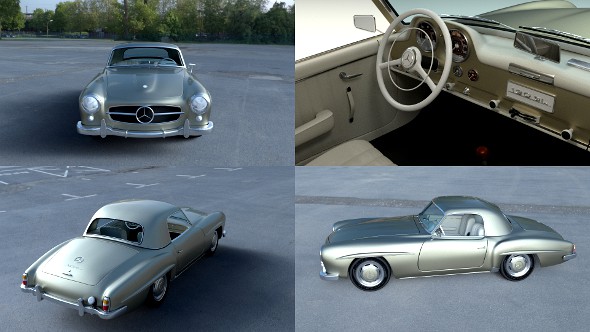 Mercedes 190SL with Interior Hard Top