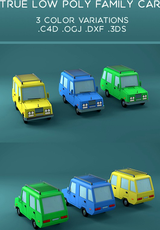 True Low poly Family Car