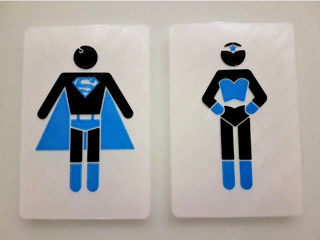 Superhero Toilet Signs by Orell