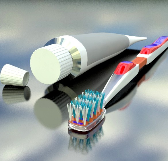 Tooth brush &amp; Tooth paste 3D
