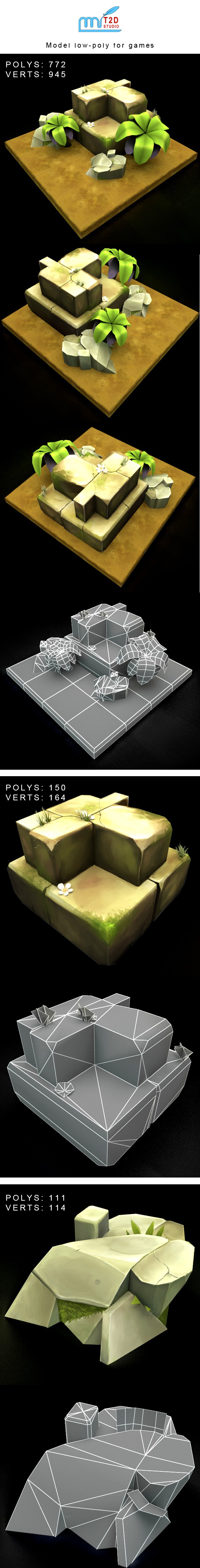 Models low-poly for webgame, mobile game or tvc