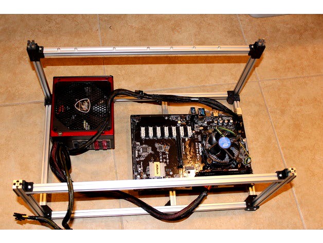 Mining Rig Frame 1515 Extrusion V.2 Stackable by twelvepro