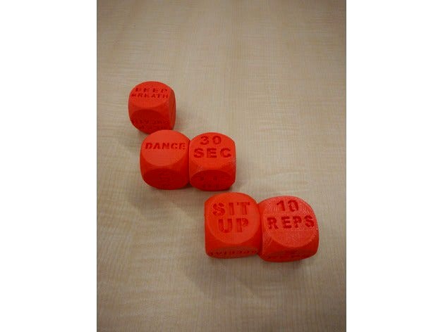 Fitness Dice by 3dprintgeekshop