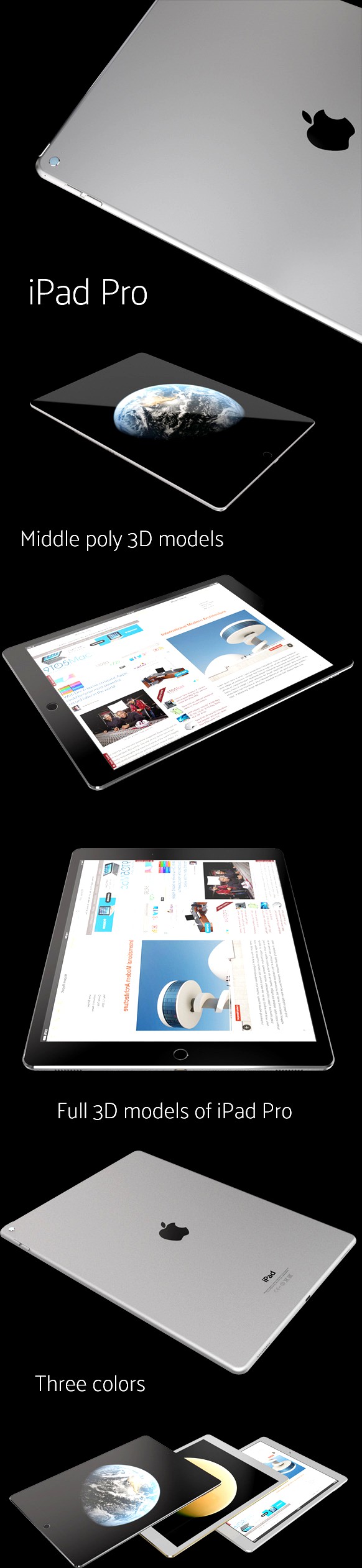 3D models of iPad Pro