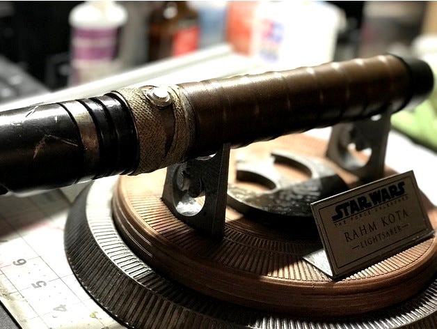 Rahm Kota Light Saber Hilt w/Base by TheBrokenNerd83
