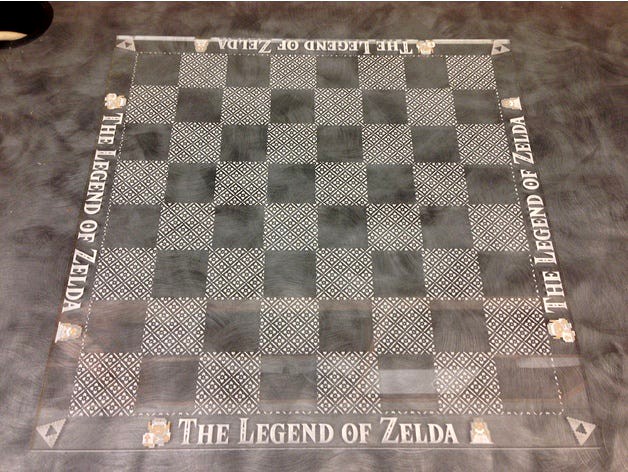 Laser Etched Legend of Zelda Chess Board by West3DP