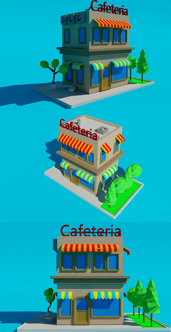 Low Poly Cafeteria