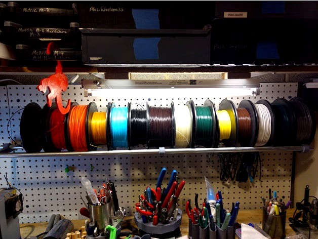 Filament Spool Storage Shelf Bracket for Peg Board by Fr8Dog