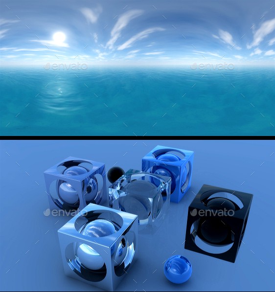 Ocean Blue Clouds 10 - HDRI