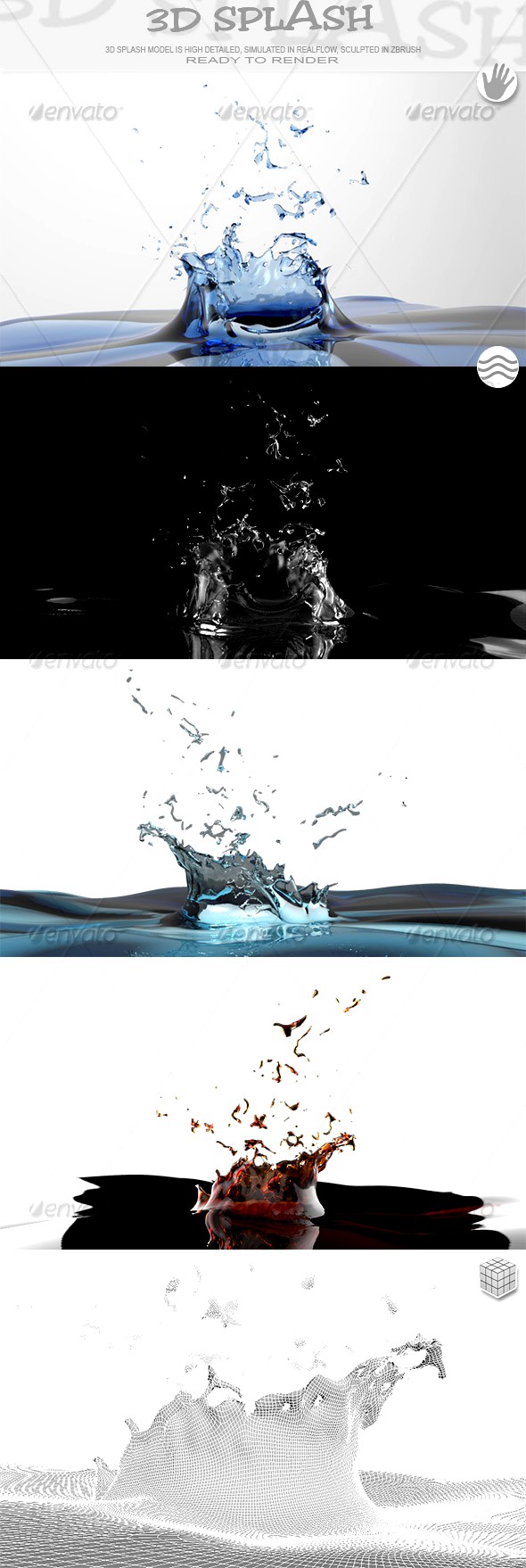 HD Crown Water Paint Liquid Splash 02