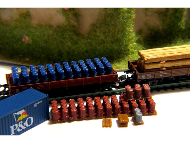 Oil Drums and pallet for Marklin Z Scale 8610 by oleeskildsen