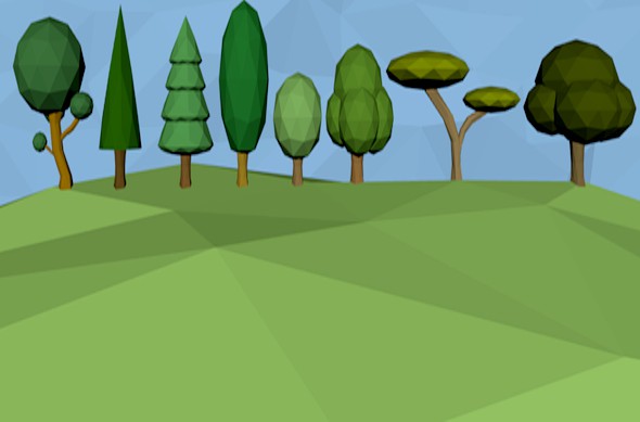 low poly tree packs in 8 models