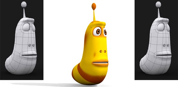 Larva Low Poly Cartoon Model