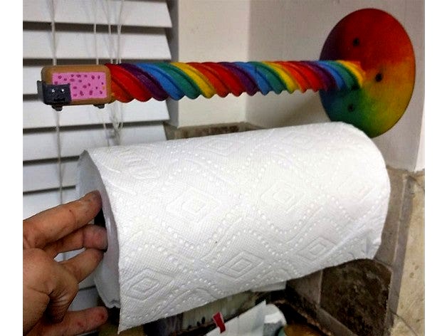 Nyan Cat Paper Towel Holder by traviswdev