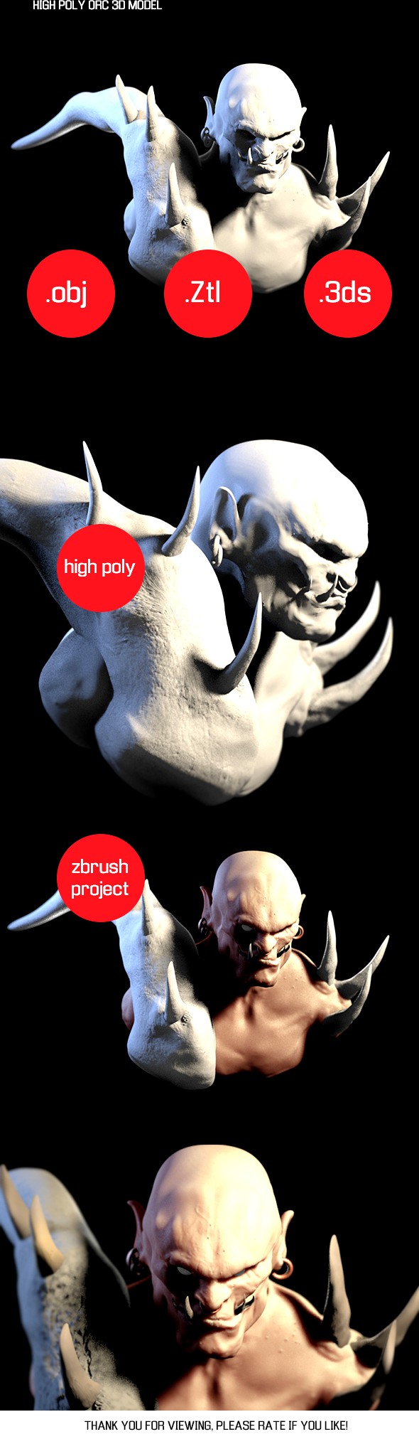 HIGH POLY ORC 3D MODEL