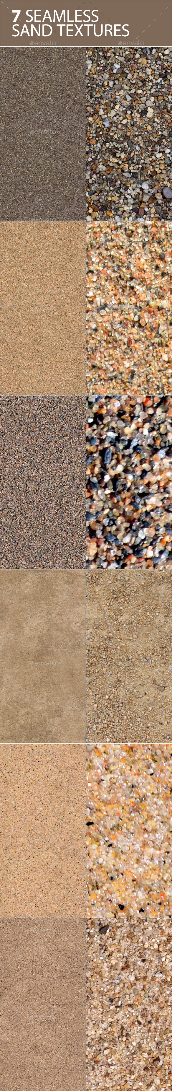 6 seamless textures of sand