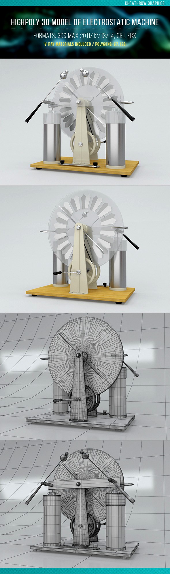 Highpoly 3d Model of Electrostatic Machine