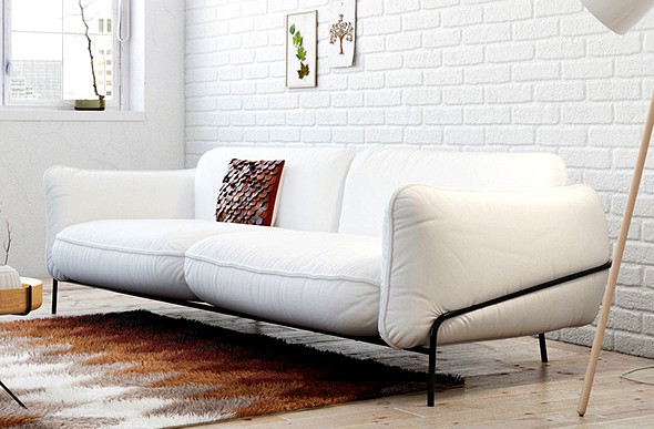 Realistic Minimalistic Sofa And Pillow