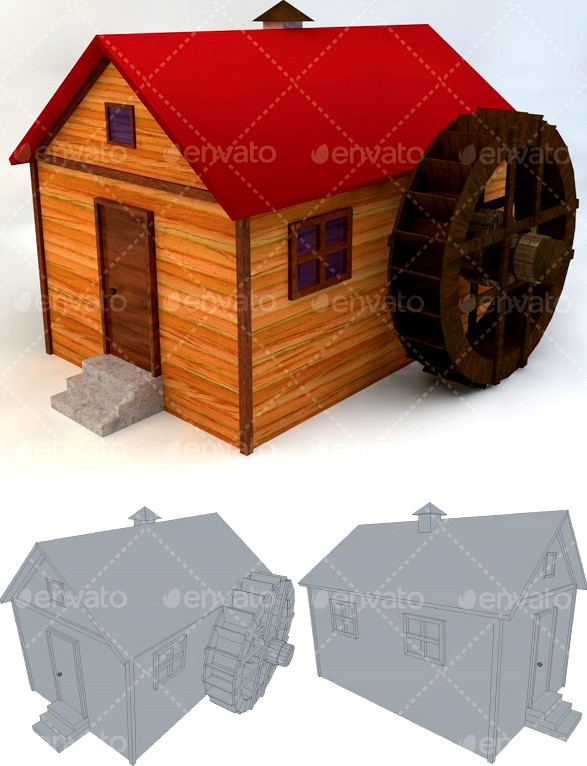 Watermill Low Poly