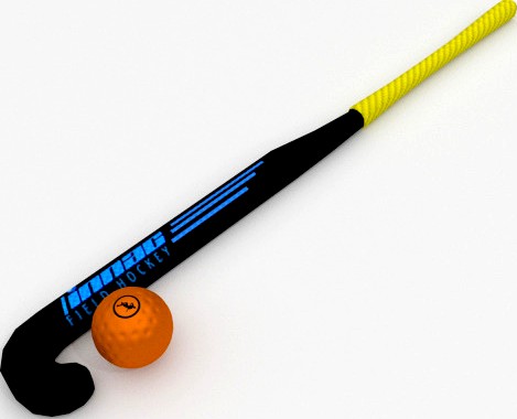 Hockey stick and ball
