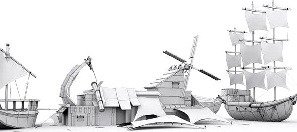 Low Poly Ship Assets