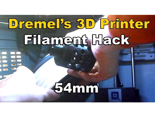 Dremel 3D20 Filament Hack 54mm roll large hatchbox reels by TRYtoHELPyou