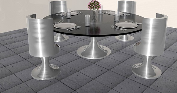 Modern Dining Set with Place Settings